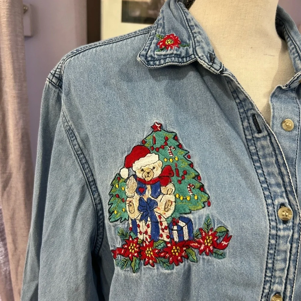 Vintage Bobbie Brooks Teddy Bear Button Down - Picture 3 of 6
